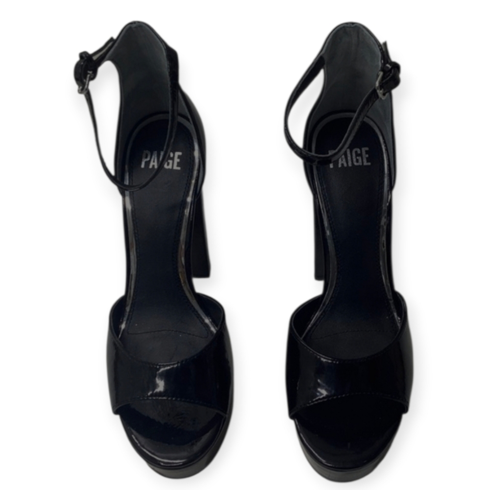PAIGE Cory Ankle Strap Platform Sandal In Black Size 9
